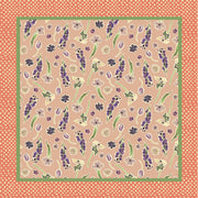 Spriggy Flowers Beige 100% Silk Crepe de Chine 68cm Square