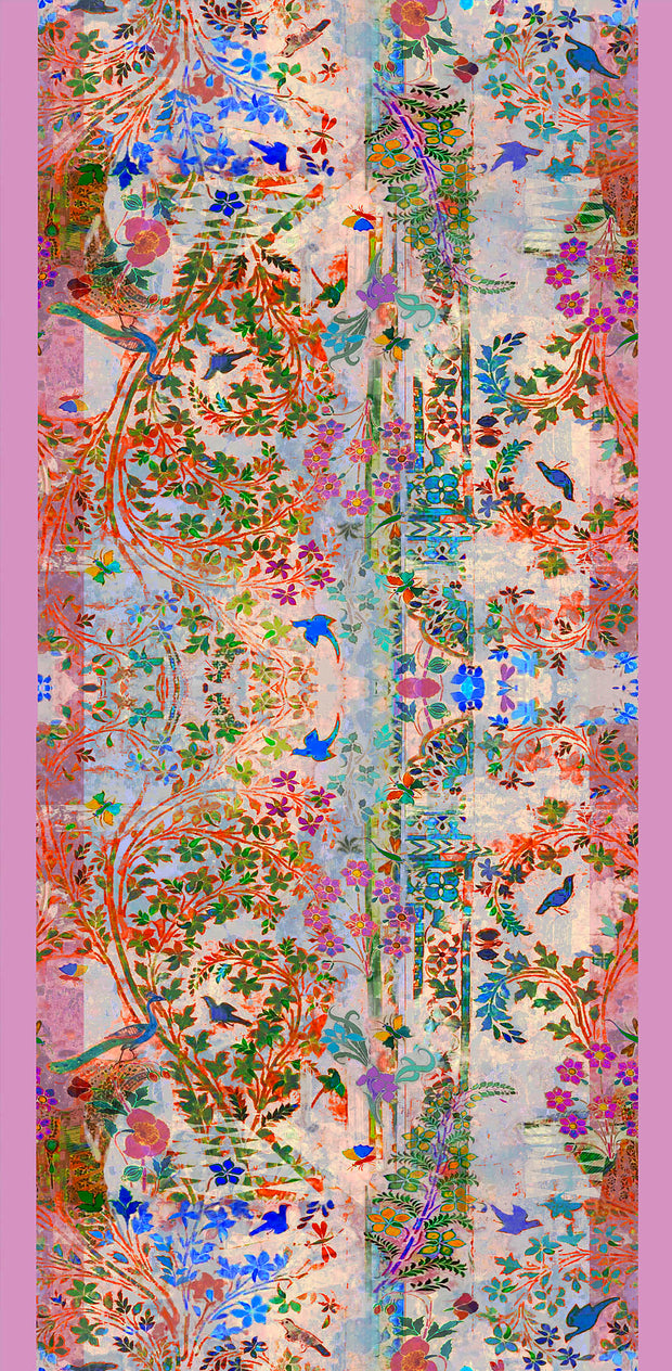 Indian Garden Pink 100% Cotton Scarf