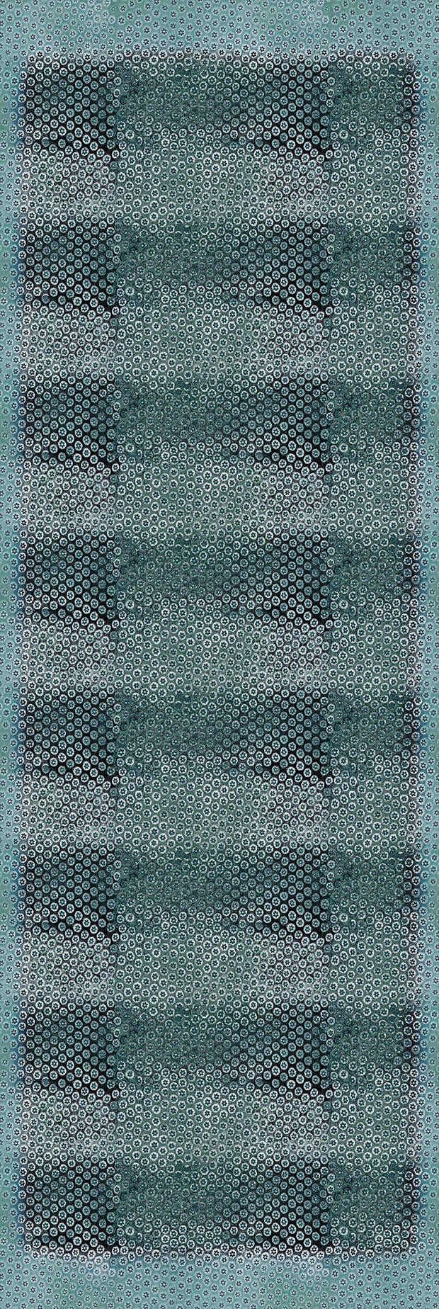 Millefleurs Grey/Green Wool Silk Scarf