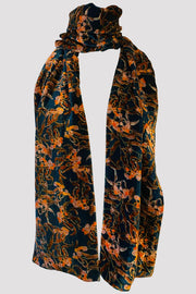 Oleander Teal/Orange Velvet Muffler