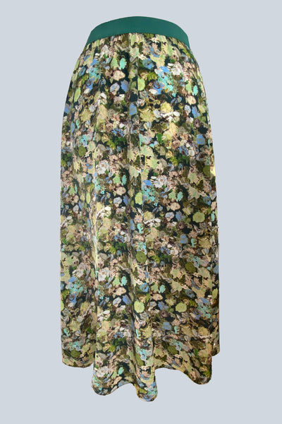 Ariadne Petal Smudge Crepe de Chine Skirt