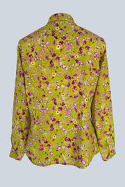 Veritas Violets Lime Silk Crepe de Chine Shirt