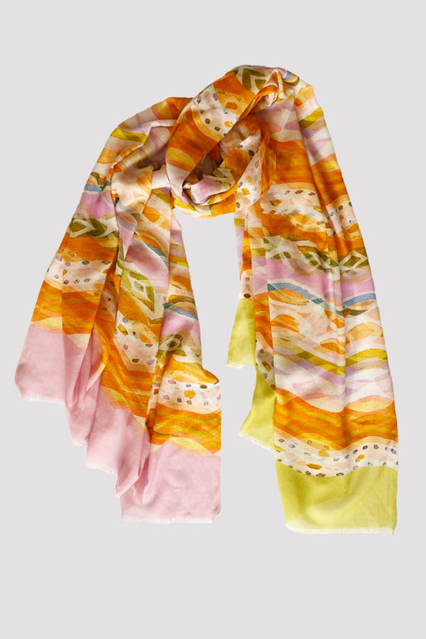 Wavy Stripe 100% Cotton Scarf